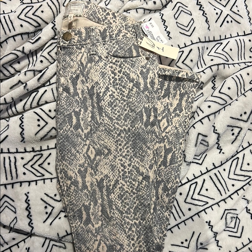 Snake Print Skinny Jeans